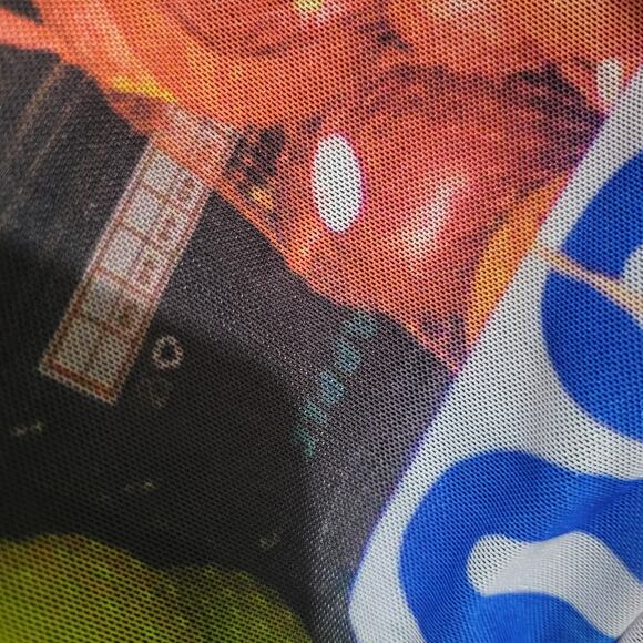 Zara Fruit Market Dress Black Multi Photorealistic Print Slip Midi Column Small - Picture 9 of 14